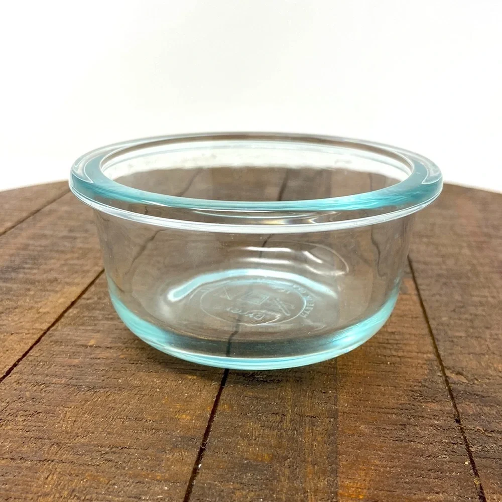 1 Small Pyrex Round 4” Glass Cup Container Bowl.